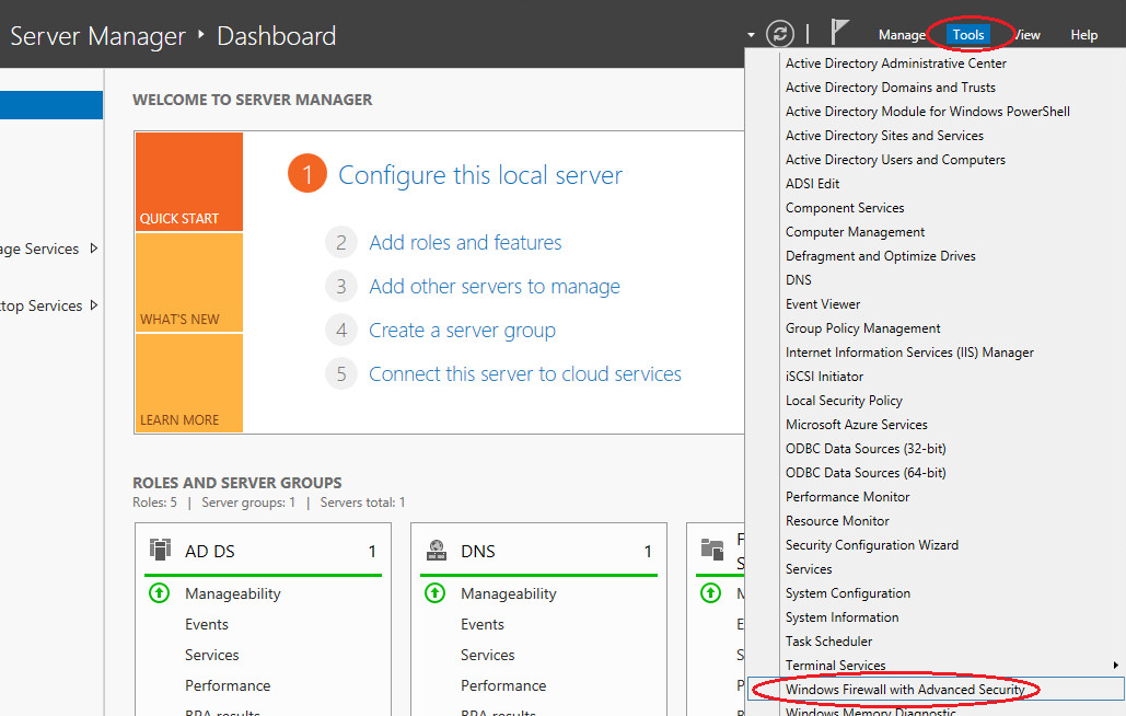 windows server  manager tools